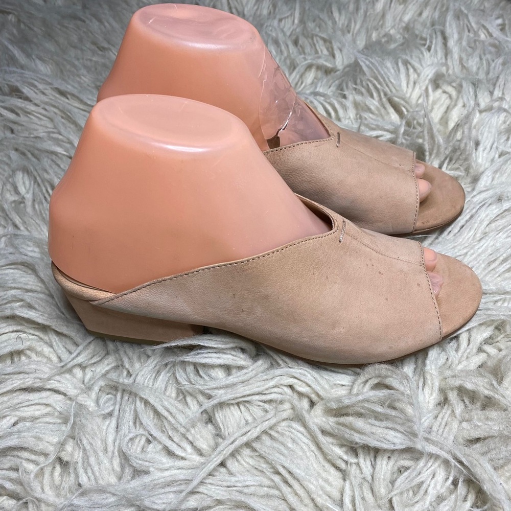 Eileen Fisher Katniss Block Heel Nubuck Leather Peep Toe